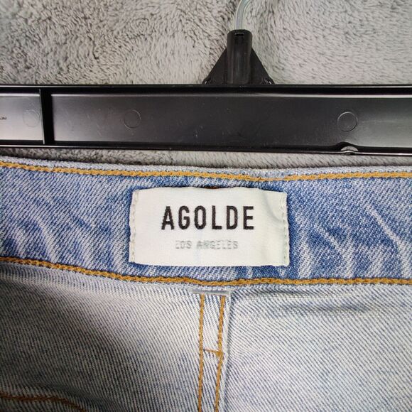 AGOLDE Jeans Women 31 Blue Riley Straight High Rise Light Denim Stretch Pants - Picture 5 of 6